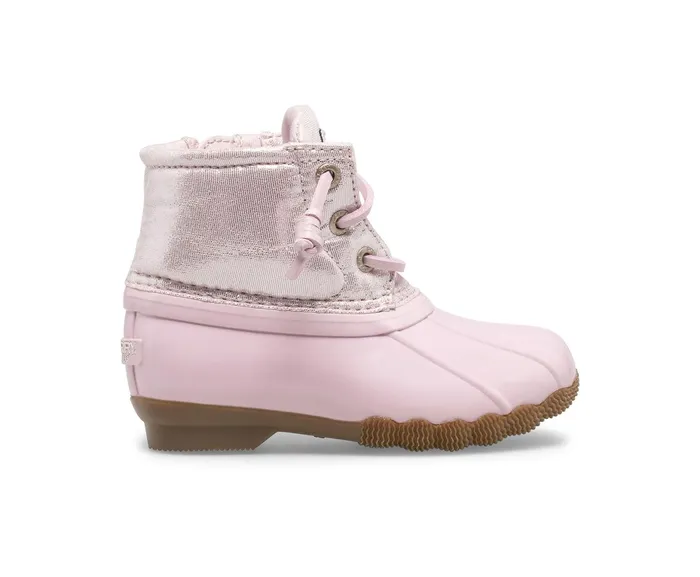 Kids Saltwater Metallic Duck Boot Blush Sperry Boots