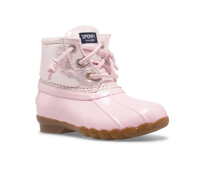 Kids Saltwater Metallic Duck Boot Blush Sperry Boots Kids Saltwater Metallic Duck Boot Blush Sperry Boots