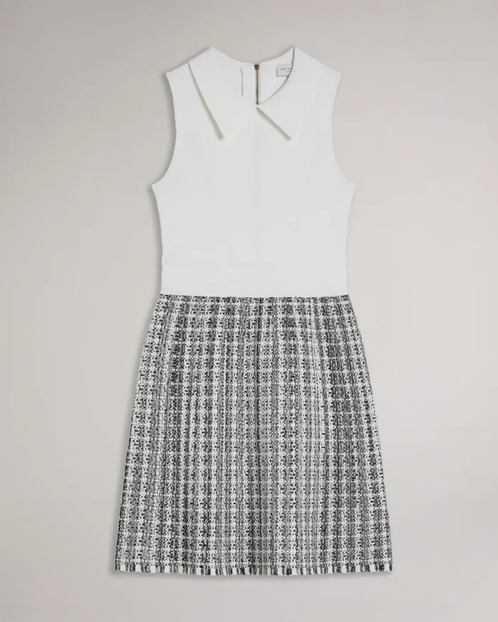 Knit Bodice Shift Dress Natural Women Ted Baker Clothing