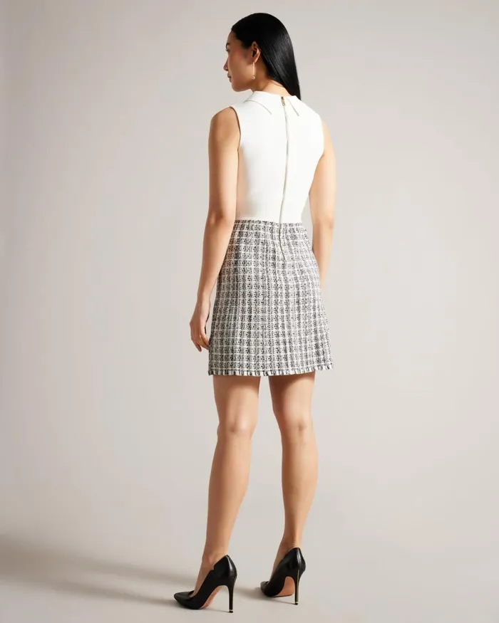 Knit Bodice Shift Dress Natural Women Ted Baker Clothing