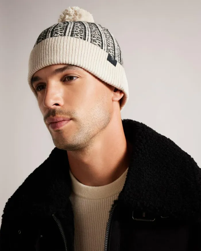 Knitted Bobble Hat Black Men Ted Baker Hats and Caps