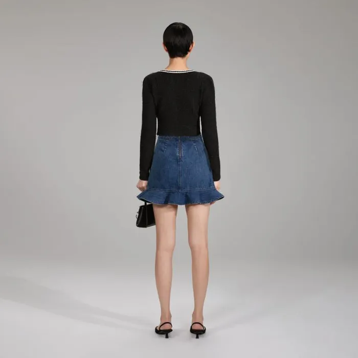 Knitwear Woman SelfPortrait Black Melange Knit Mini Skirt Knitwear Woman SelfPortrait Black Melange Knit Mini Skirt
