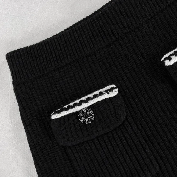 Knitwear Woman SelfPortrait Black Melange Knit Mini Skirt Knitwear Woman SelfPortrait Black Melange Knit Mini Skirt