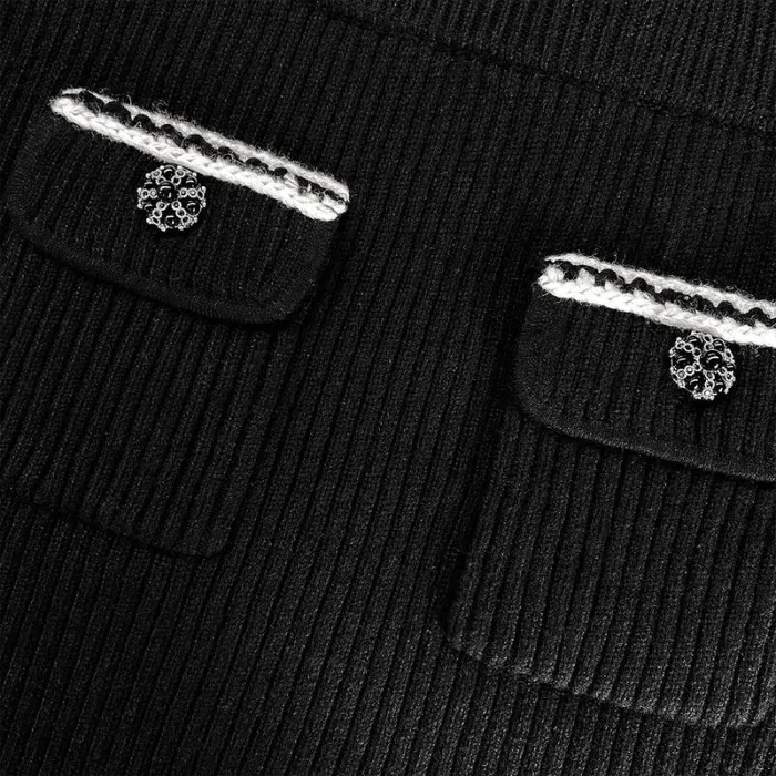 Knitwear Woman SelfPortrait Black Melange Knit Mini Skirt Knitwear Woman SelfPortrait Black Melange Knit Mini Skirt
