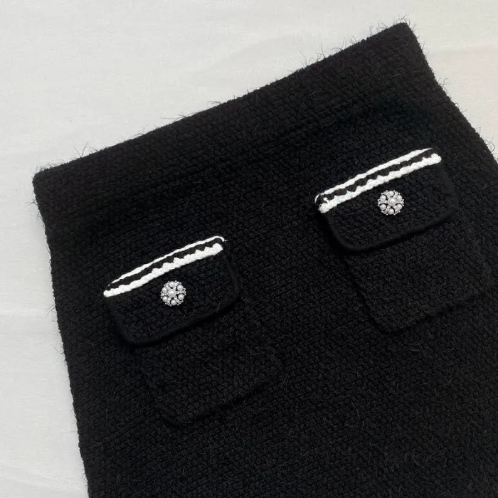 Knitwear Woman SelfPortrait Black Melange Knit Mini Skirt Knitwear Woman SelfPortrait Black Melange Knit Mini Skirt