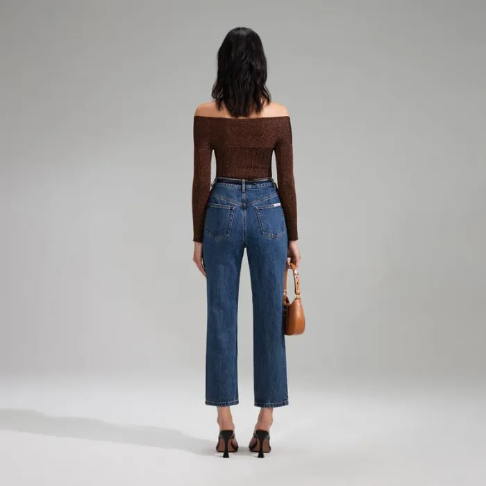 Knitwear Woman SelfPortrait Black Sequin Knit Bandeau Top Knitwear Woman SelfPortrait Black Sequin Knit Bandeau Top
