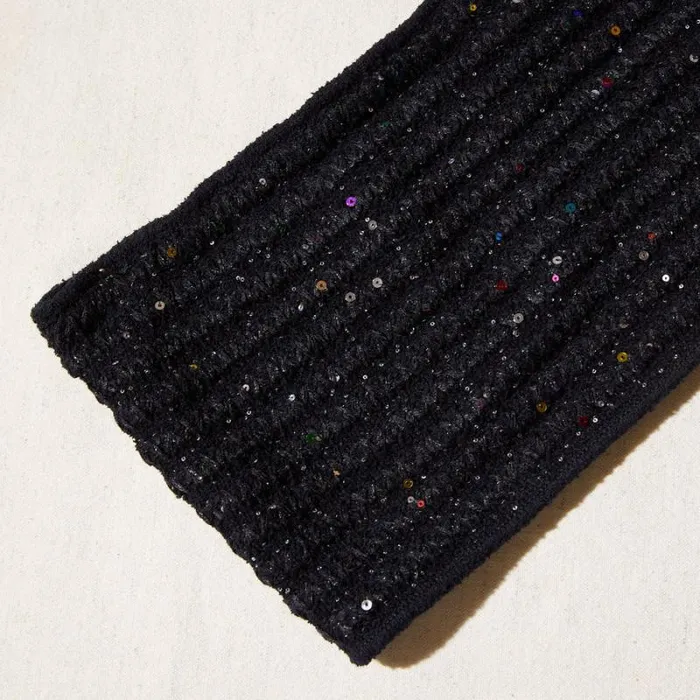 Knitwear Woman SelfPortrait Black Sequin Knit Jacket Knitwear Woman SelfPortrait Black Sequin Knit Jacket