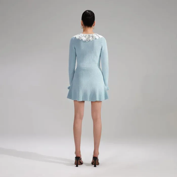 Knitwear Woman SelfPortrait Blue Lurex Knitted Mini Skirt Knitwear Woman SelfPortrait Blue Lurex Knitted Mini Skirt
