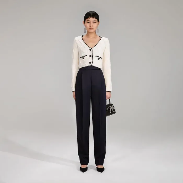 Knitwear Woman SelfPortrait Cable Knit Cardigan