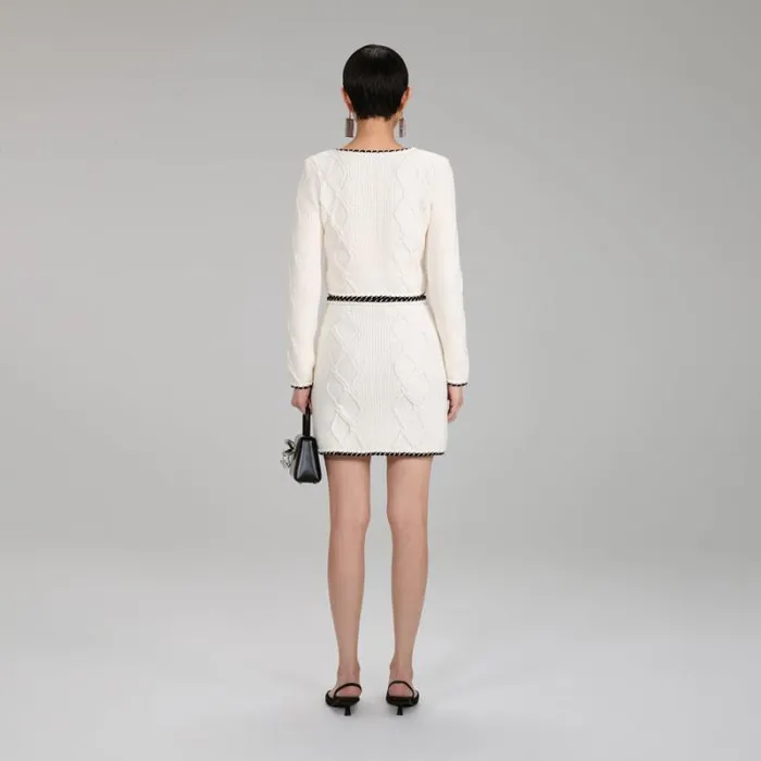 Knitwear Woman SelfPortrait Cable Knit Cardigan Knitwear Woman SelfPortrait Cable Knit Cardigan