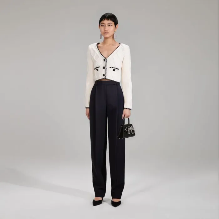 Knitwear Woman SelfPortrait Cable Knit Cardigan Knitwear Woman SelfPortrait Cable Knit Cardigan