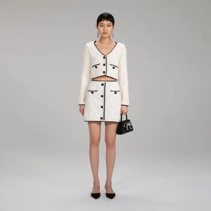 Knitwear Woman SelfPortrait Cable Knit Cardigan Knitwear Woman SelfPortrait Cable Knit Cardigan