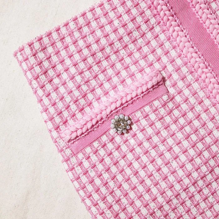 Knitwear Woman SelfPortrait Pink Lurex Knitted Mini Skirt Knitwear Woman SelfPortrait Pink Lurex Knitted Mini Skirt