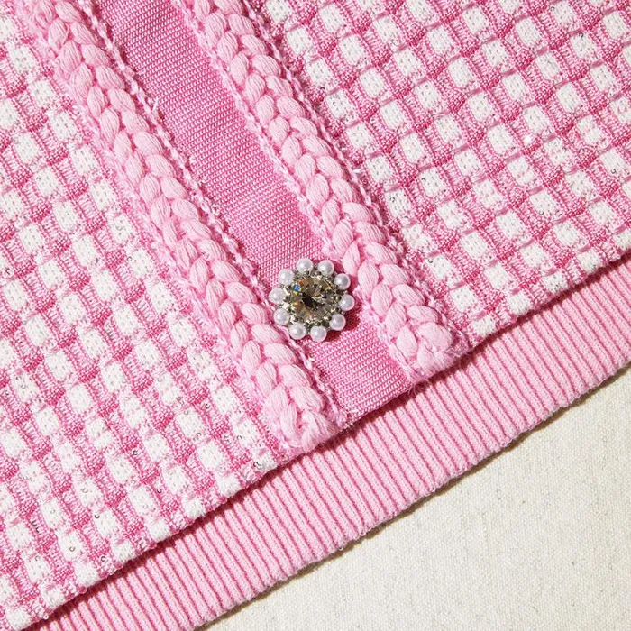 Knitwear Woman SelfPortrait Pink Lurex Knitted Mini Skirt Knitwear Woman SelfPortrait Pink Lurex Knitted Mini Skirt