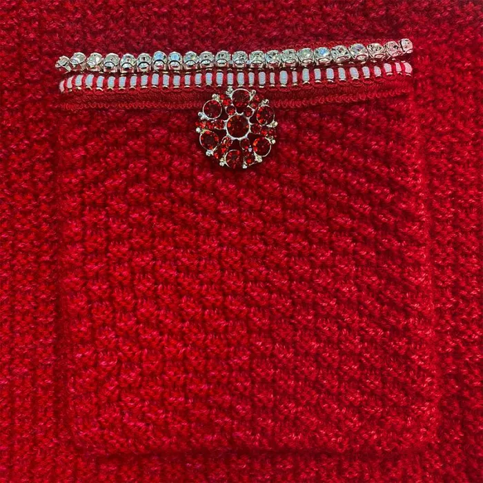 Knitwear Woman SelfPortrait Red Melange Knit Diamante Mini Skirt Knitwear Woman SelfPortrait Red Melange Knit Diamante Mini Skirt