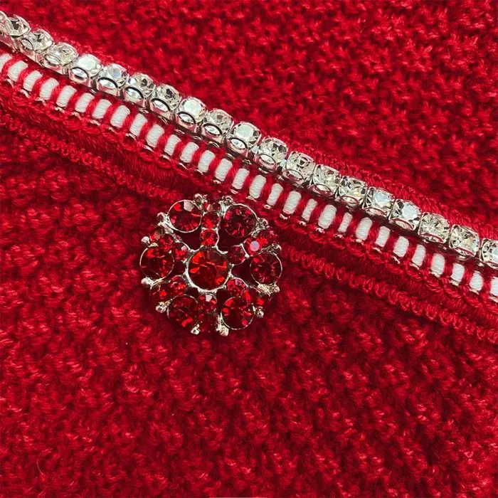 Knitwear Woman SelfPortrait Red Melange Knit Diamante Mini Skirt Knitwear Woman SelfPortrait Red Melange Knit Diamante Mini Skirt
