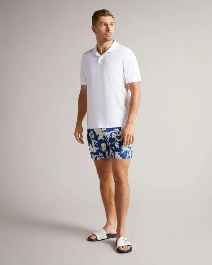 Large Floral Swim Shorts Bright Blue Men Ted Baker Clothing