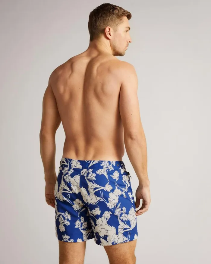 Large Floral Swim Shorts Bright Blue Men Ted Baker Clothing