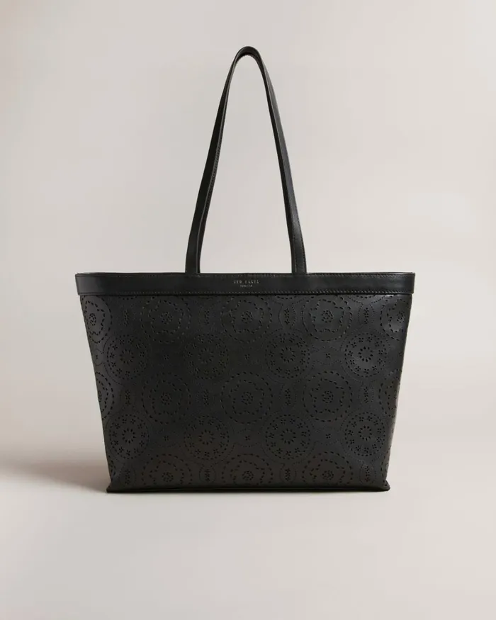 Laser Cut Magnolia Tote Bag Black Women Ted Baker Bags