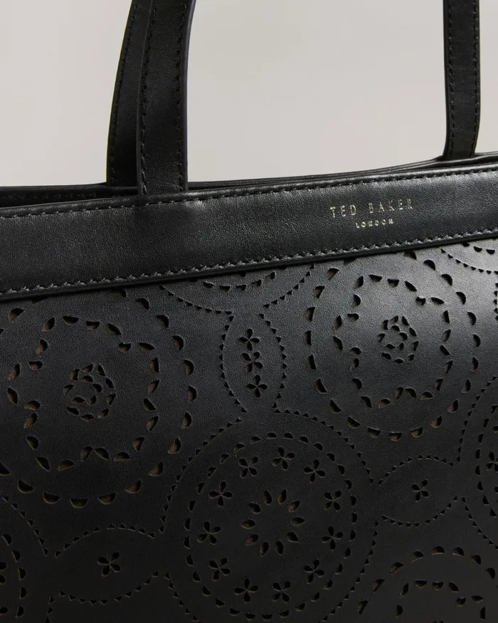 Laser Cut Magnolia Tote Bag Black Women Ted Baker Bags
