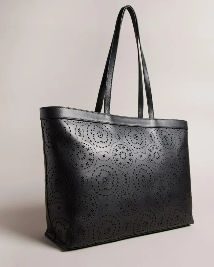 Laser Cut Magnolia Tote Bag Black Women Ted Baker Bags