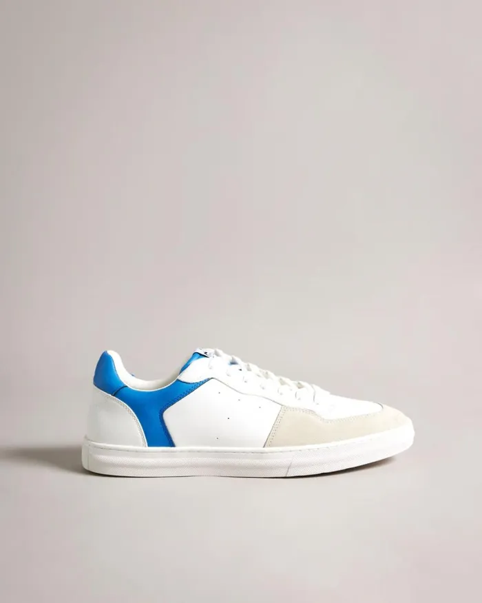 Leather And Suede Trainers Blue Men Ted Baker Sneakers