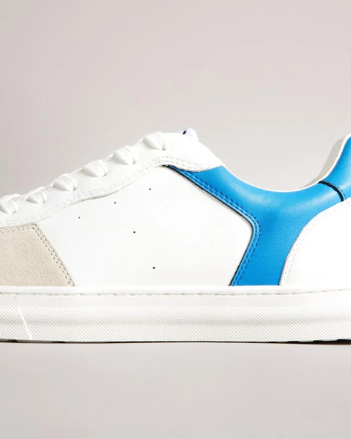 Leather And Suede Trainers Blue Men Ted Baker Sneakers