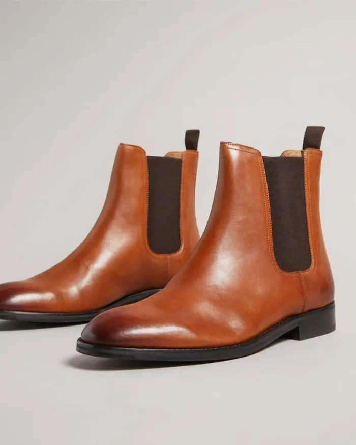 Leather Chelsea Boots Tan Men Ted Baker Boots