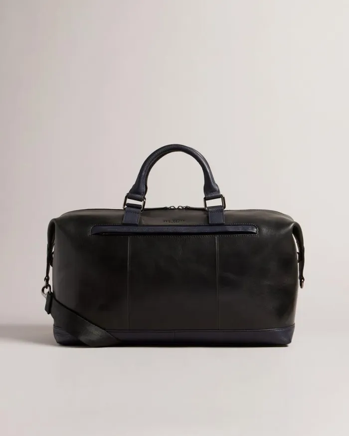 Leather Holdall With Webbing Strap Black Men Ted Baker Duffel Bags Leather Holdall With Webbing Strap Black Men Ted Baker Duffel Bags