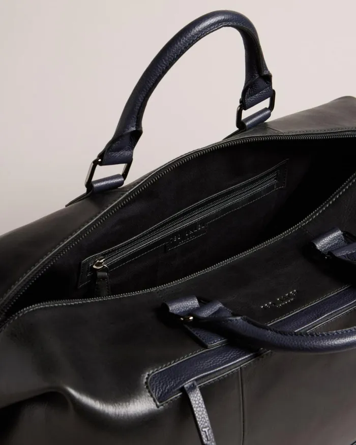 Leather Holdall With Webbing Strap Black Men Ted Baker Duffel Bags Leather Holdall With Webbing Strap Black Men Ted Baker Duffel Bags