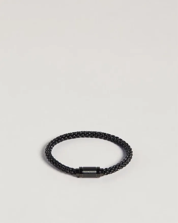 Leather Woven Bracelet Black Men Ted Baker Watches and Jewelry Leather Woven Bracelet Black Men Ted Baker Watches and Jewelry