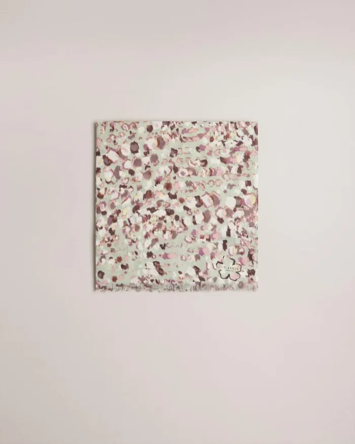 Lightweight Painted Camo Scarf Green Women Ted Baker Scarves Lightweight Painted Camo Scarf Green Women Ted Baker Scarves