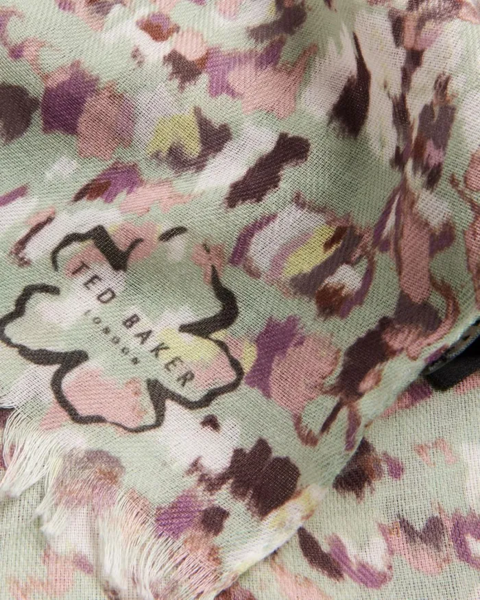 Lightweight Painted Camo Scarf Green Women Ted Baker Scarves Lightweight Painted Camo Scarf Green Women Ted Baker Scarves