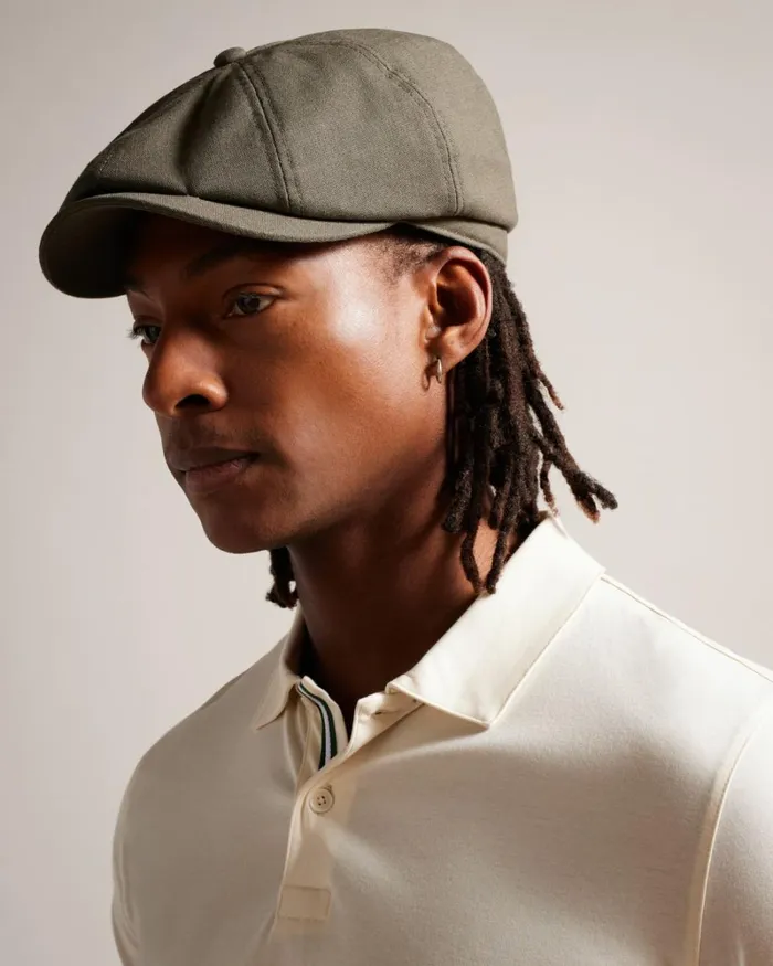 Linen Blend Baker Boy Hat Olive Men Ted Baker Hats and Caps Linen Blend Baker Boy Hat Olive Men Ted Baker Hats and Caps