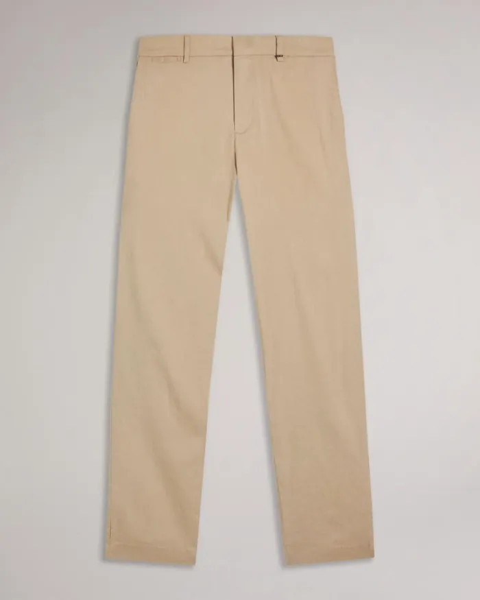 Linen Blend Elasticated Trousers Stone Men Ted Baker Clothing