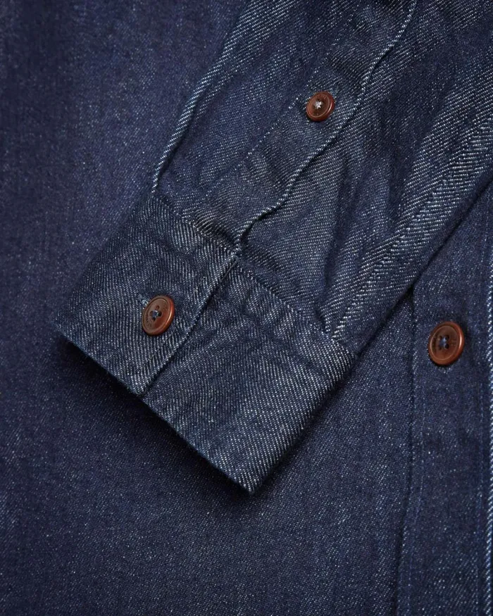 Long Sleeve Denim Overshirt Dark Blue Men Ted Baker Clothing