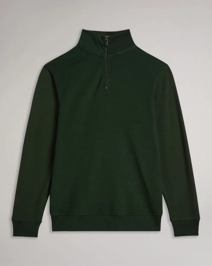 Long Sleeve Funnel Neck Jumper Khaki Men Ted Baker Clothing