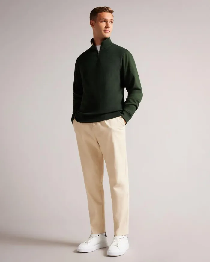 Long Sleeve Funnel Neck Jumper Khaki Men Ted Baker Clothing Long Sleeve Funnel Neck Jumper Khaki Men Ted Baker Clothing