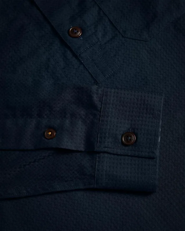 Long Sleeve Grandad Shirt Navy Men Ted Baker Clothing