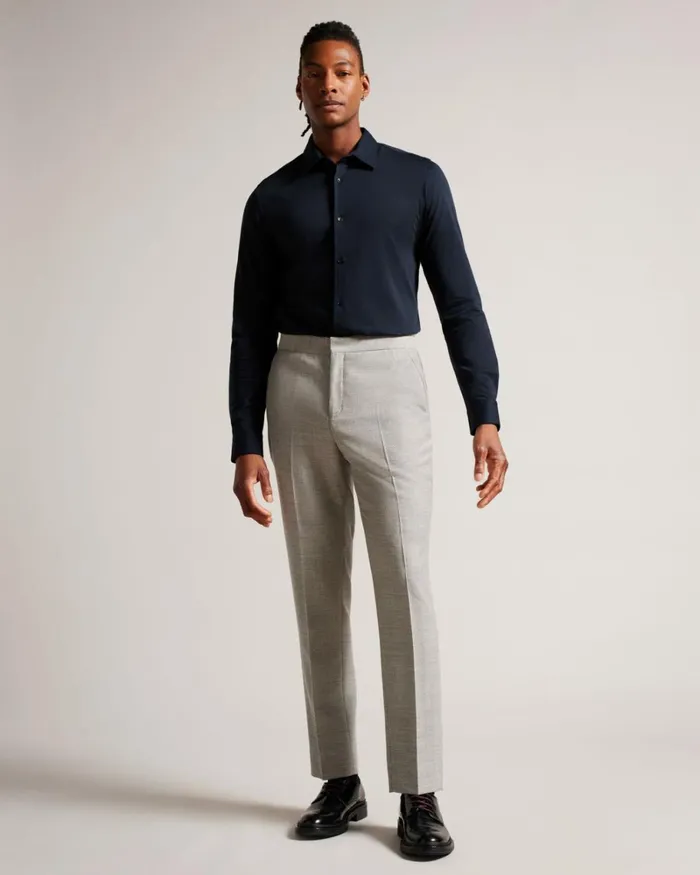 Long Sleeve Lustrous Jersey Shirt Navy Men Ted Baker Clothing Long Sleeve Lustrous Jersey Shirt Navy Men Ted Baker Clothing