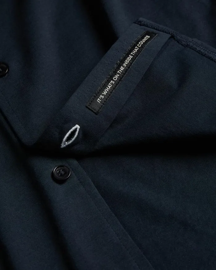 Long Sleeve Lustrous Jersey Shirt Navy Men Ted Baker Clothing Long Sleeve Lustrous Jersey Shirt Navy Men Ted Baker Clothing
