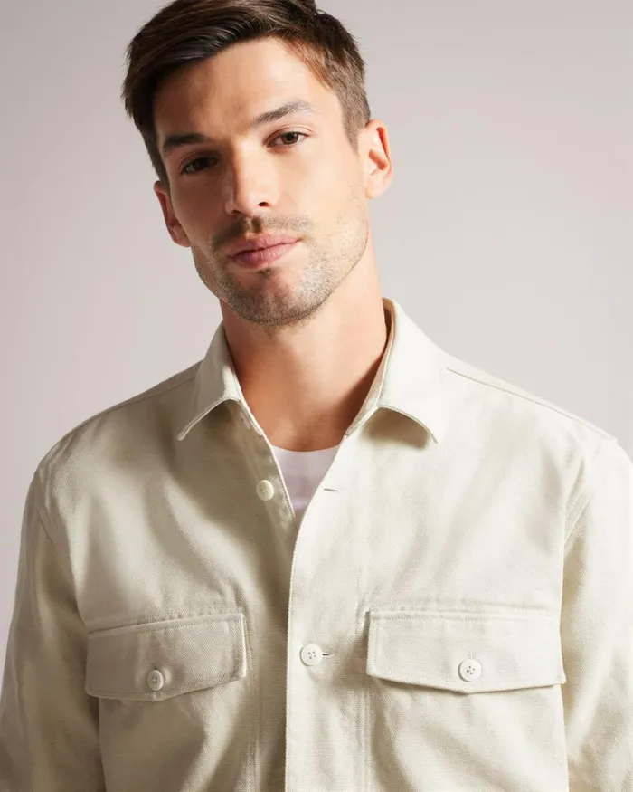 Long Sleeve Over Shirt Stone Men Ted Baker Shirts Long Sleeve Over Shirt Stone Men Ted Baker Shirts