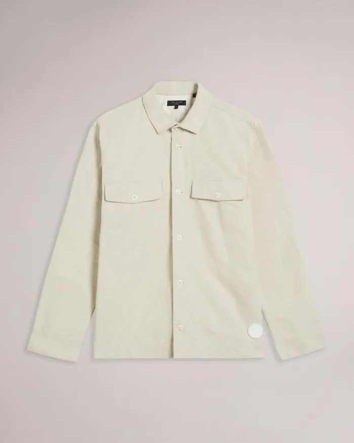 Long Sleeve Over Shirt Stone Men Ted Baker Shirts Long Sleeve Over Shirt Stone Men Ted Baker Shirts