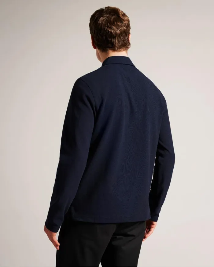 Long Sleeve Regular Fit Polo Shirt Navy Men Ted Baker Clothing