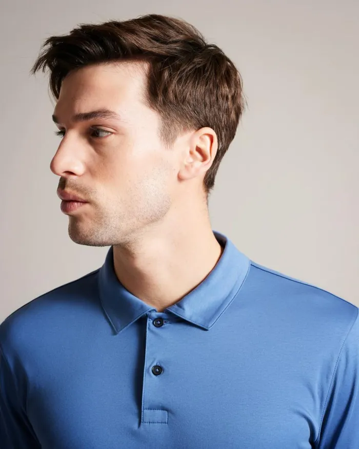 Long Sleeve Slim Fit Polo Shirt DkBlue Men Ted Baker Clothing Long Sleeve Slim Fit Polo Shirt DkBlue Men Ted Baker Clothing