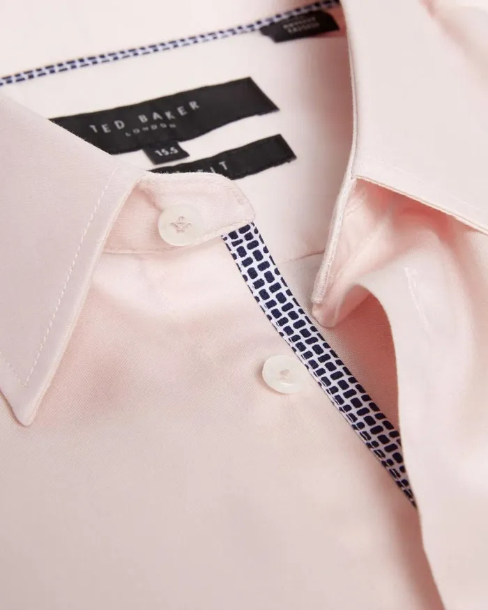 Long Sleeve Slim Fit Shirt Pale Pink Men Ted Baker Clothing Long Sleeve Slim Fit Shirt Pale Pink Men Ted Baker Clothing