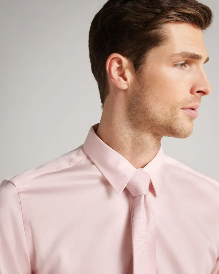 Long Sleeve Slim Fit Shirt Pale Pink Men Ted Baker Clothing Long Sleeve Slim Fit Shirt Pale Pink Men Ted Baker Clothing