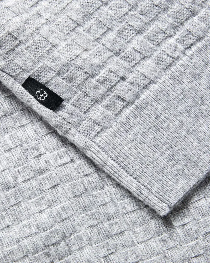 Long Sleeve Textured Crew Neck Gray Marl Men Ted Baker Clothing