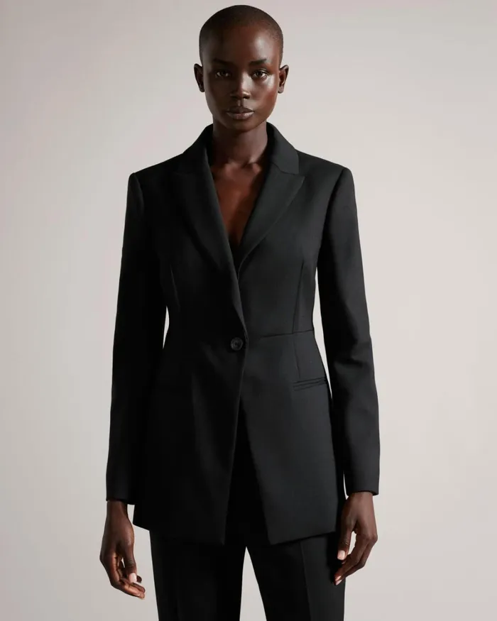 Longline Single Breasted Blazer Black Women Ted Baker Clothing Longline Single Breasted Blazer Black Women Ted Baker Clothing