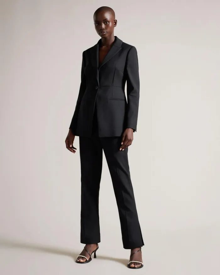 Longline Single Breasted Blazer Black Women Ted Baker Clothing Longline Single Breasted Blazer Black Women Ted Baker Clothing
